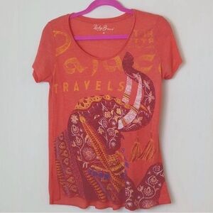 Lucky Brand Graphic Elephant Shirt Sleeve Tee